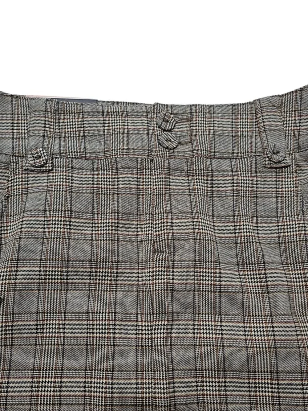 one 5 one Plaid Pencil Skirt Small Brown Glen Check High Rise Preppy